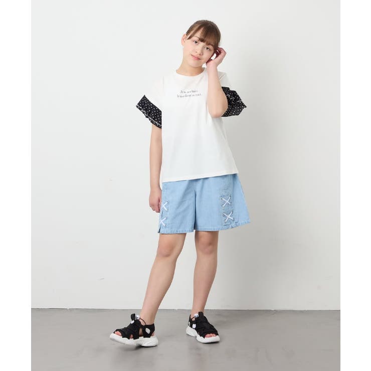 [110-160]【WEB限定】ドットチュール袖Tシャツ | a.v.v【KIDS】 | 詳細画像35 