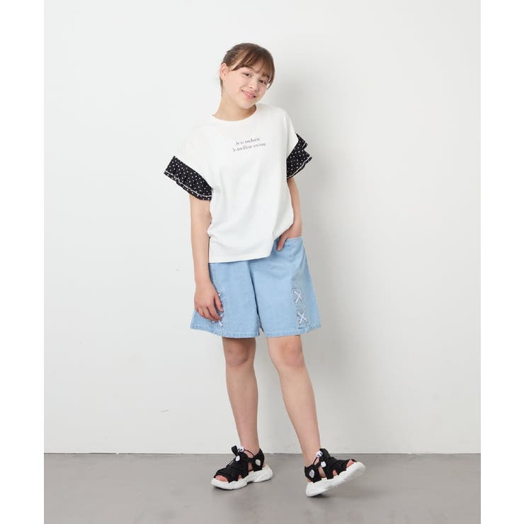 [110-160]【WEB限定】ドットチュール袖Tシャツ | a.v.v【KIDS】 | 詳細画像41 