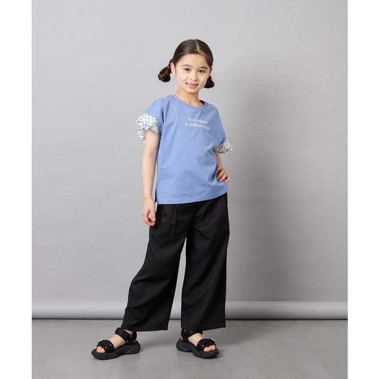 [110-160]【WEB限定】ドットチュール袖Tシャツ | a.v.v【KIDS】 | 詳細画像5 