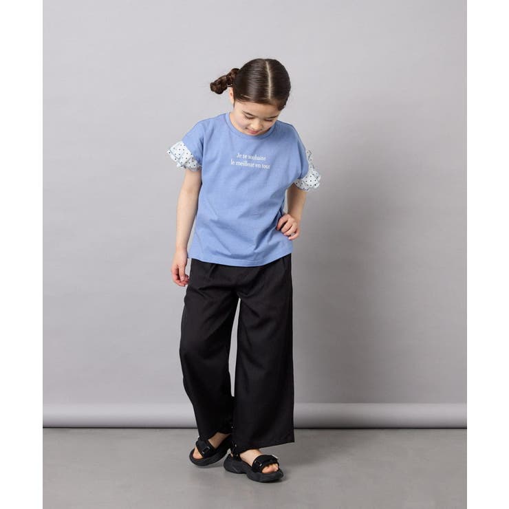 [110-160]【WEB限定】ドットチュール袖Tシャツ | a.v.v【KIDS】 | 詳細画像6 