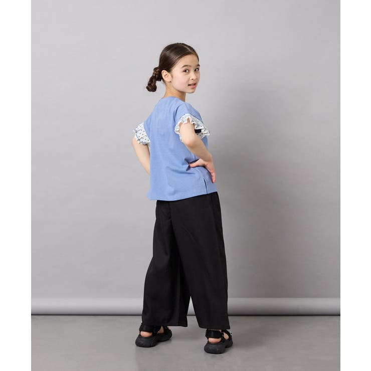 [110-160]【WEB限定】ドットチュール袖Tシャツ | a.v.v【KIDS】 | 詳細画像7 