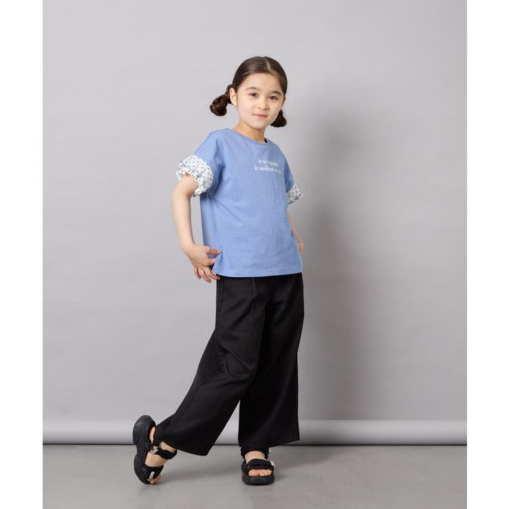 [110-160]【WEB限定】ドットチュール袖Tシャツ | a.v.v【KIDS】 | 詳細画像8 
