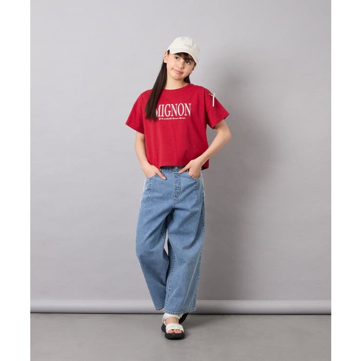 [120-160]【WEB限定】リボンロゴプリントTシャツ | a.v.v【KIDS】 | 詳細画像10 