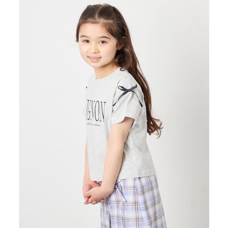 [120-160]【WEB限定】リボンロゴプリントTシャツ | a.v.v【KIDS】 | 詳細画像14 