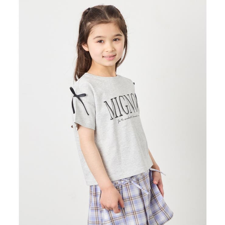 [120-160]【WEB限定】リボンロゴプリントTシャツ | a.v.v【KIDS】 | 詳細画像15 