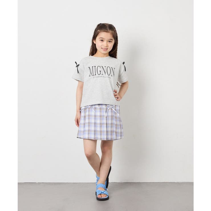 [120-160]【WEB限定】リボンロゴプリントTシャツ | a.v.v【KIDS】 | 詳細画像18 