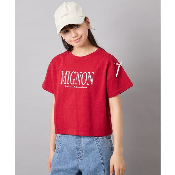 [120-160]【WEB限定】リボンロゴプリントTシャツ | a.v.v【KIDS】 | 詳細画像3 