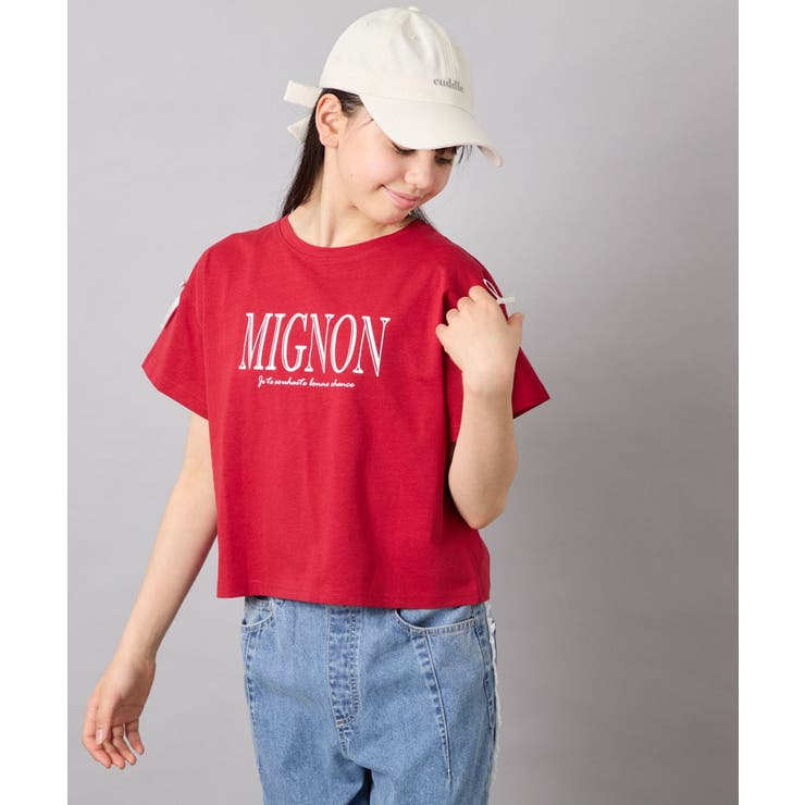 [120-160]【WEB限定】リボンロゴプリントTシャツ | a.v.v【KIDS】 | 詳細画像5 