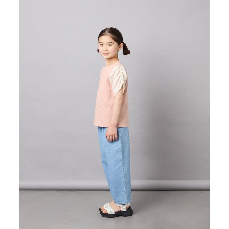 [110-160]【WEB限定】シアーギンガムスリーブTシャツ | a.v.v【KIDS】 | 詳細画像10 