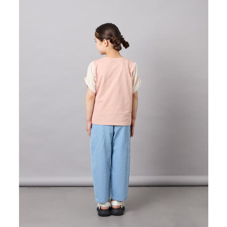 [110-160]【WEB限定】シアーギンガムスリーブTシャツ | a.v.v【KIDS】 | 詳細画像11 