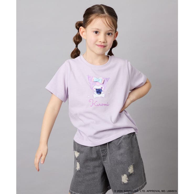 [110-140]【数量限定】[シナモロール＆クロミ]スパンコールTシャツ | a.v.v【KIDS】 | 詳細画像23 