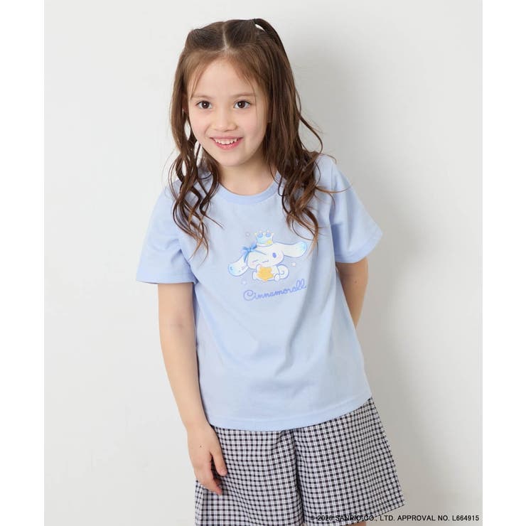 ライトブルー | [110-140]【数量限定】[シナモロール＆クロミ]スパンコールTシャツ | a.v.v【KIDS】