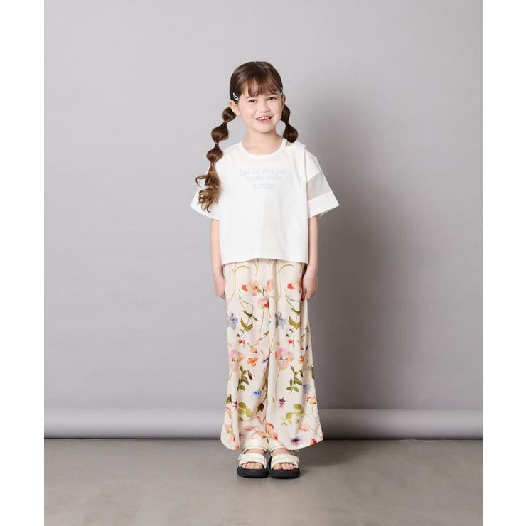 [120-160]アシメ肩シアーTシャツ | a.v.v【KIDS】 | 詳細画像24 