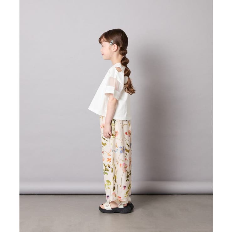 [120-160]アシメ肩シアーTシャツ | a.v.v【KIDS】 | 詳細画像28 