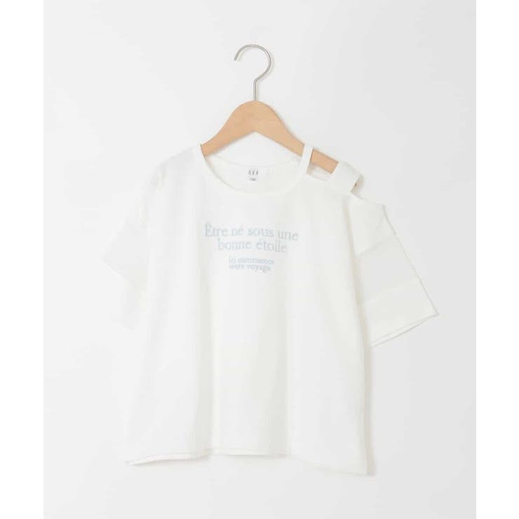 [120-160]アシメ肩シアーTシャツ | a.v.v【KIDS】 | 詳細画像30 