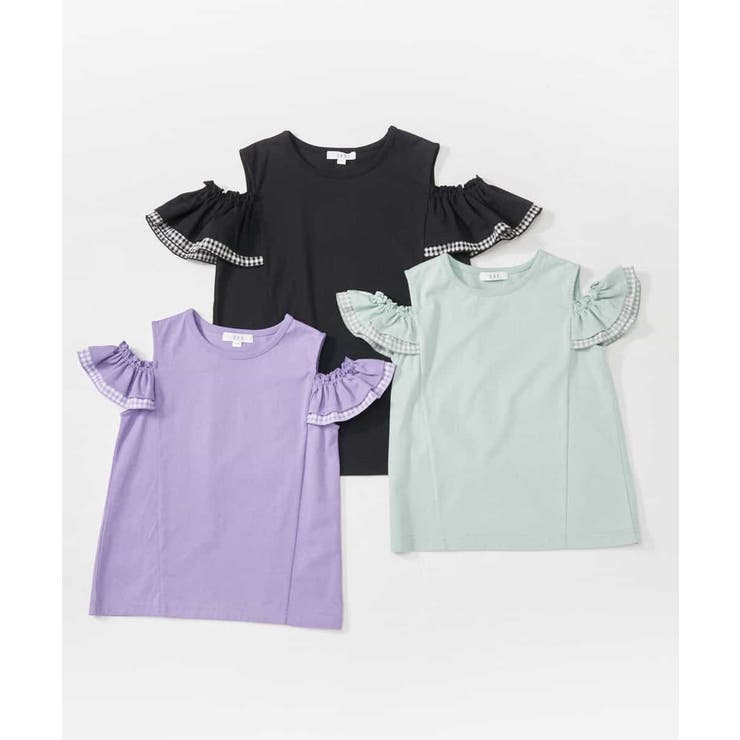 160]袖フリルオフショルダーTシャツ[品番：ITKW0003980]｜a.v.v