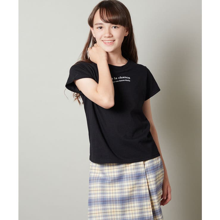 [100-130]ロゴ刺繍Ｔシャツ | a.v.v【KIDS】 | 詳細画像4 