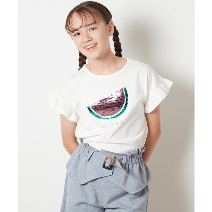 [140-150]袖フリルスパンコールＴシャツ | a.v.v【KIDS】 | 詳細画像10 