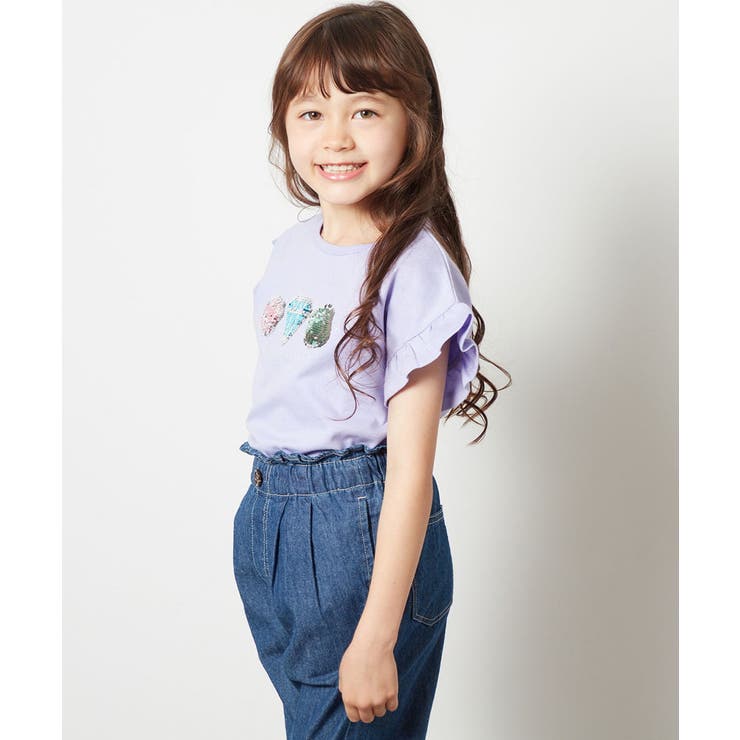 [140-150]袖フリルスパンコールＴシャツ | a.v.v【KIDS】 | 詳細画像18 