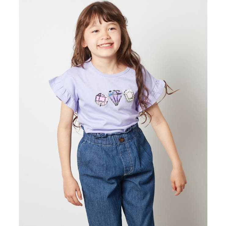 [160]袖フリルスパンコールＴシャツ | a.v.v【KIDS】 | 詳細画像9 