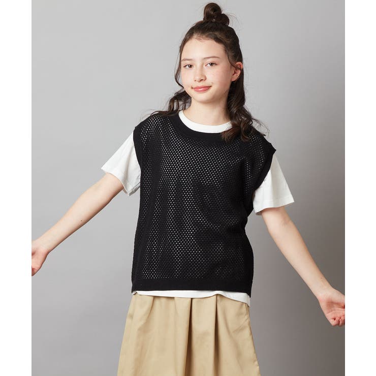 [100-130]【2点セット】メッシュ編みニットベストセット | a.v.v【KIDS】 | 詳細画像10 