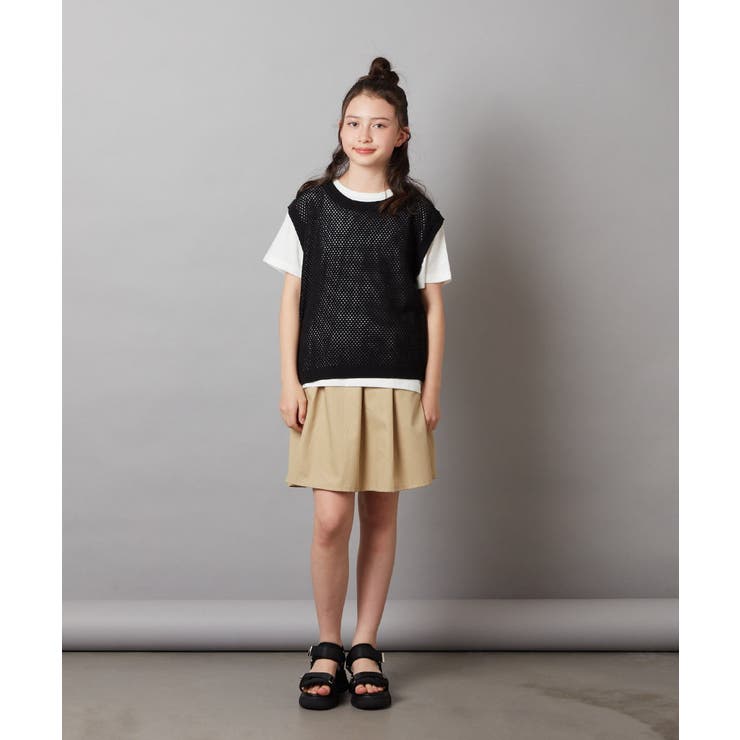 [100-130]【2点セット】メッシュ編みニットベストセット | a.v.v【KIDS】 | 詳細画像13 