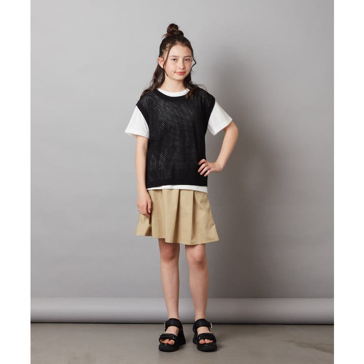 [100-130]【2点セット】メッシュ編みニットベストセット | a.v.v【KIDS】 | 詳細画像15 