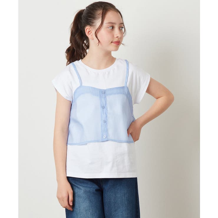 [100-130]シアーキャミドッキングＴシャツ | a.v.v【KIDS】 | 詳細画像10 