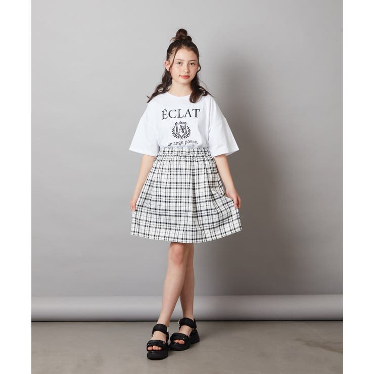 [120-130]エンブレム刺繍オーバーシルエットＴシャツ | a.v.v【KIDS】 | 詳細画像19 