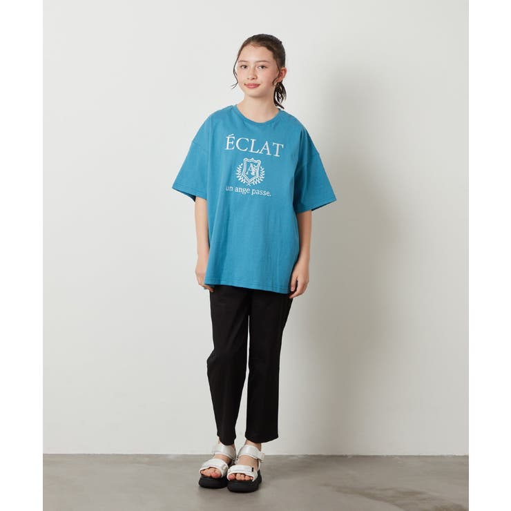 [120-130]エンブレム刺繍オーバーシルエットＴシャツ | a.v.v【KIDS】 | 詳細画像4 