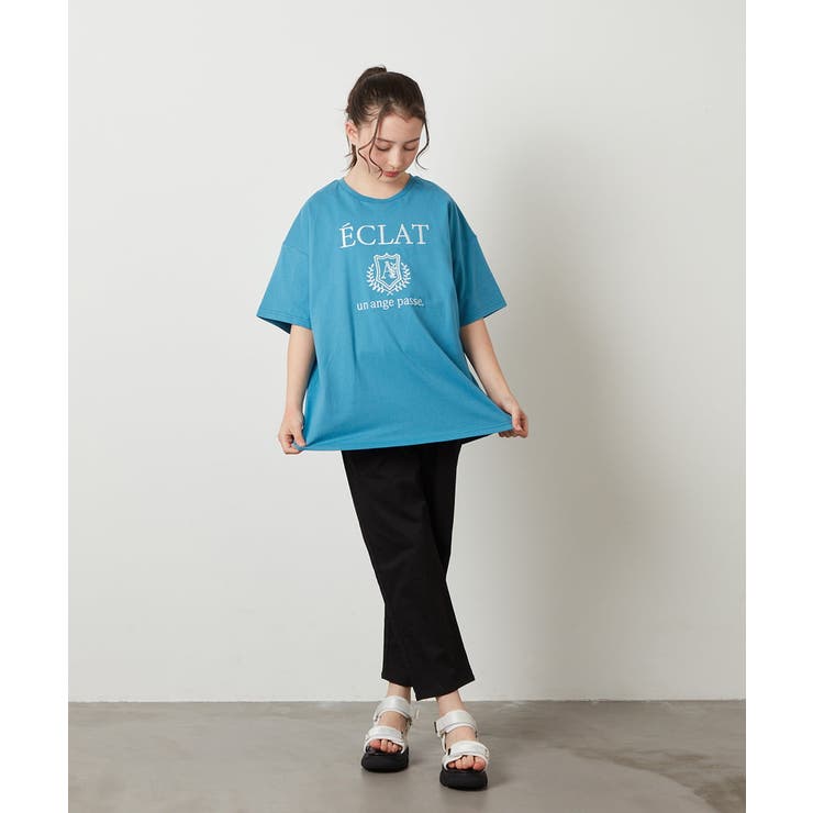[120-130]エンブレム刺繍オーバーシルエットＴシャツ | a.v.v【KIDS】 | 詳細画像6 