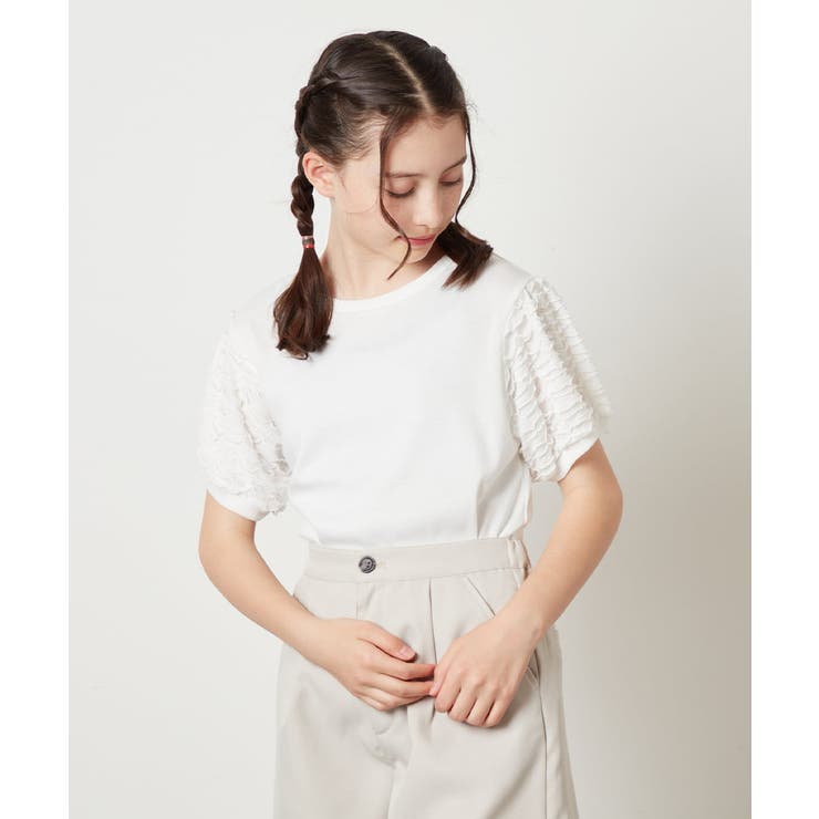 [100-130]異素材フリルスリーブカットソー | a.v.v【KIDS】 | 詳細画像11 