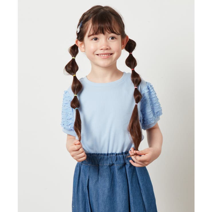 [100-130]異素材フリルスリーブカットソー | a.v.v【KIDS】 | 詳細画像4 