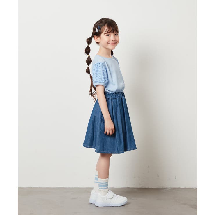 [100-130]異素材フリルスリーブカットソー | a.v.v【KIDS】 | 詳細画像8 