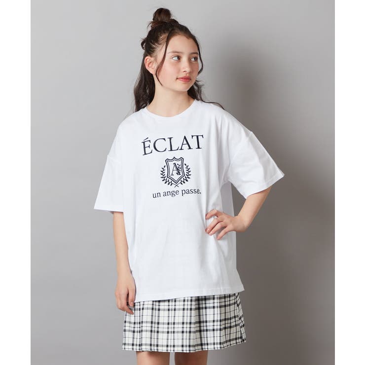 [140-150]エンブレム刺繍オーバーシルエットＴシャツ | a.v.v【KIDS】 | 詳細画像8 