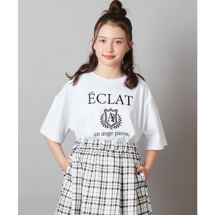 [140-150]エンブレム刺繍オーバーシルエットＴシャツ | a.v.v【KIDS】 | 詳細画像9 