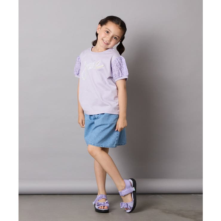 【接触冷感/ジメジメ対策】[120-160]パフスリーブロゴトップス | a.v.v【KIDS】 | 詳細画像17 