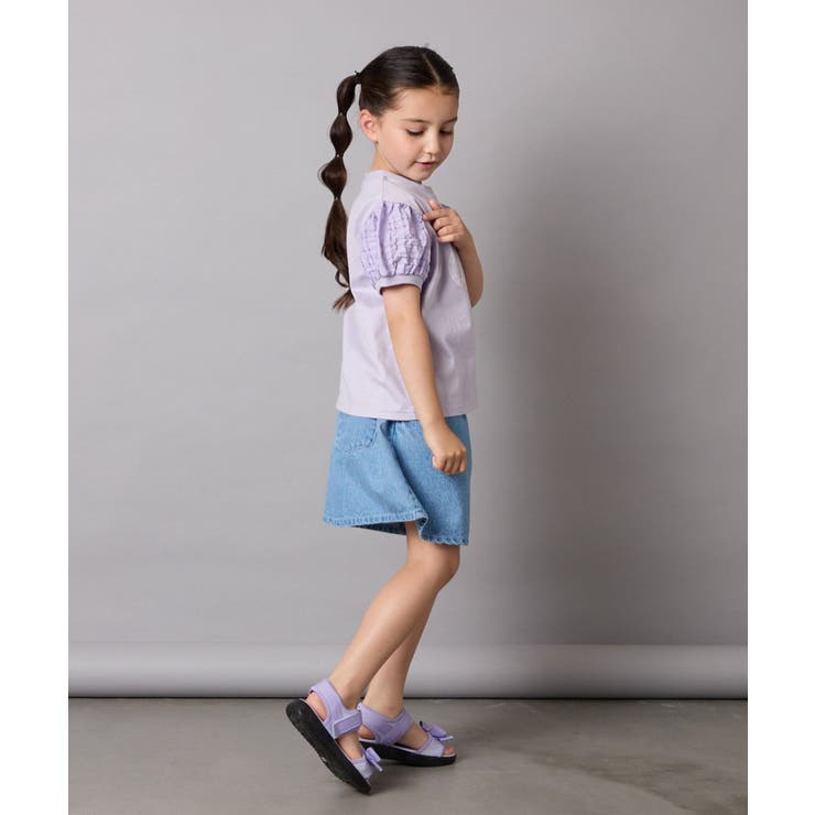 【接触冷感/ジメジメ対策】[120-160]パフスリーブロゴトップス | a.v.v【KIDS】 | 詳細画像18 