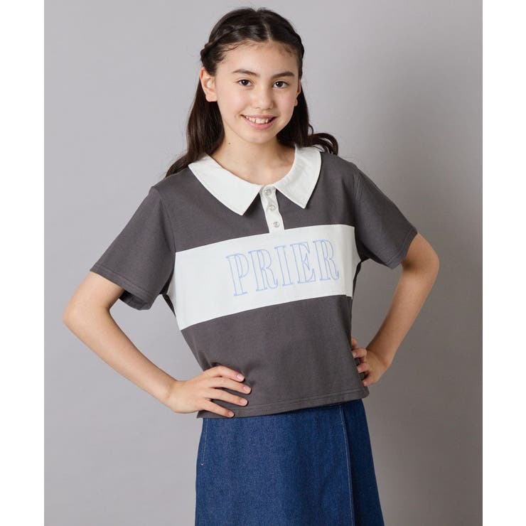 【接触冷感/ジメジメ対策】[130-160]えり付き切替ロゴTシャツ | a.v.v【KIDS】 | 詳細画像12 