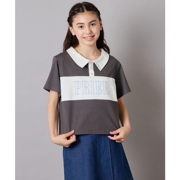 【接触冷感/ジメジメ対策】[130-160]えり付き切替ロゴTシャツ | a.v.v【KIDS】 | 詳細画像13 