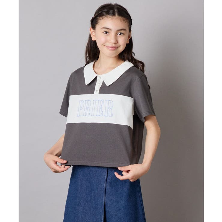 【接触冷感/ジメジメ対策】[130-160]えり付き切替ロゴTシャツ | a.v.v【KIDS】 | 詳細画像14 