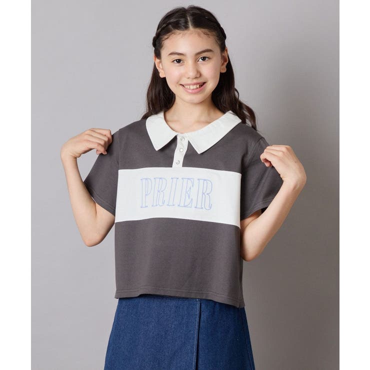 【接触冷感/ジメジメ対策】[130-160]えり付き切替ロゴTシャツ | a.v.v【KIDS】 | 詳細画像15 