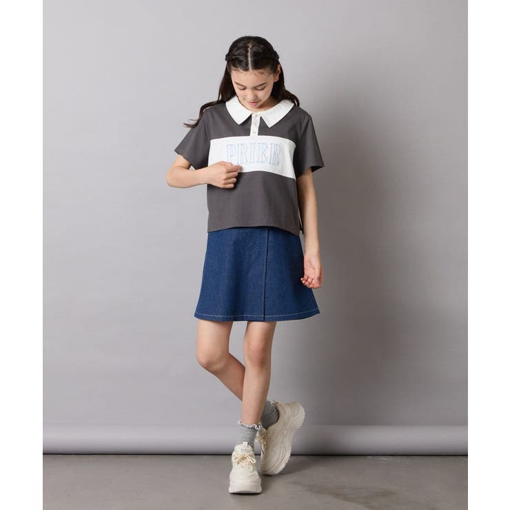 【接触冷感/ジメジメ対策】[130-160]えり付き切替ロゴTシャツ | a.v.v【KIDS】 | 詳細画像16 