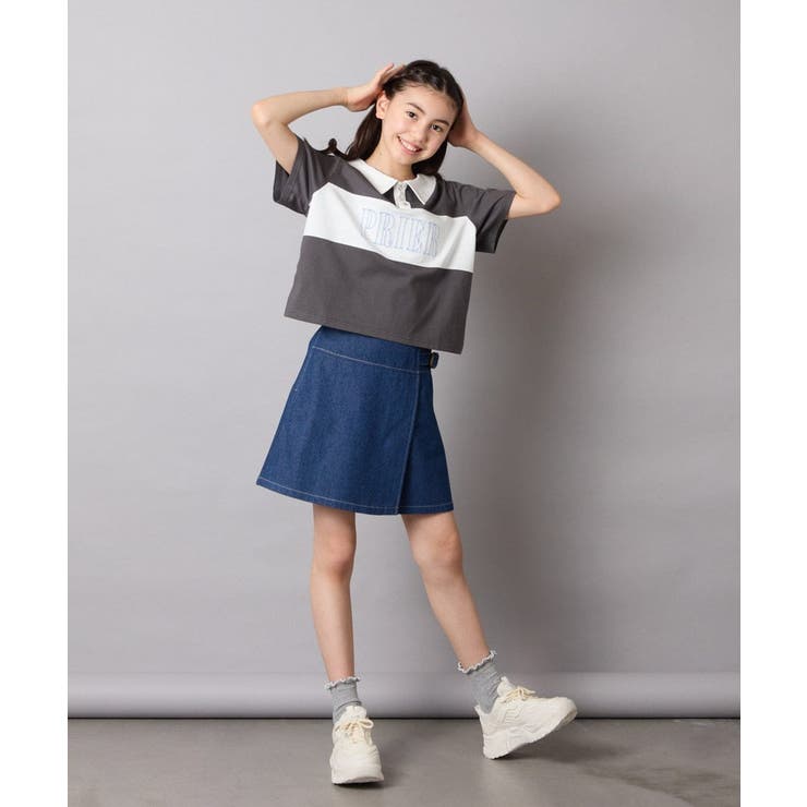 【接触冷感/ジメジメ対策】[130-160]えり付き切替ロゴTシャツ | a.v.v【KIDS】 | 詳細画像17 