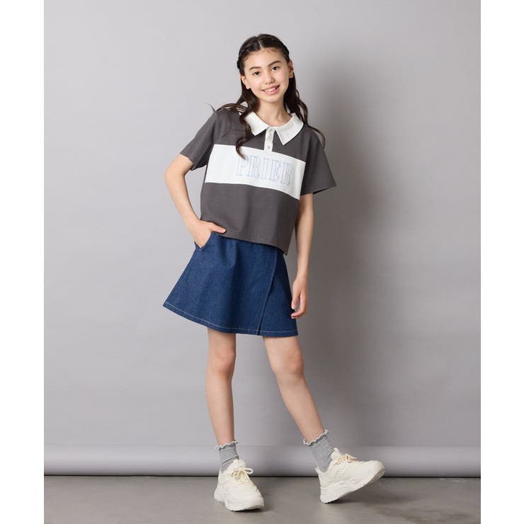 【接触冷感/ジメジメ対策】[130-160]えり付き切替ロゴTシャツ | a.v.v【KIDS】 | 詳細画像18 