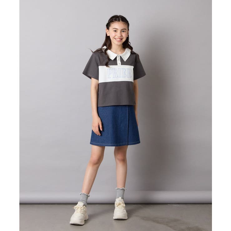 【接触冷感/ジメジメ対策】[130-160]えり付き切替ロゴTシャツ | a.v.v【KIDS】 | 詳細画像19 