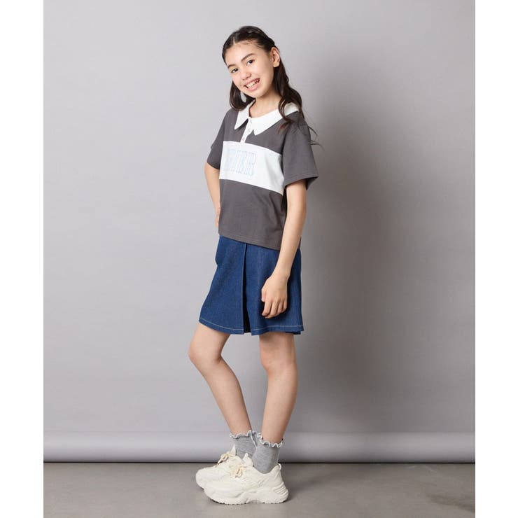 【接触冷感/ジメジメ対策】[130-160]えり付き切替ロゴTシャツ | a.v.v【KIDS】 | 詳細画像20 