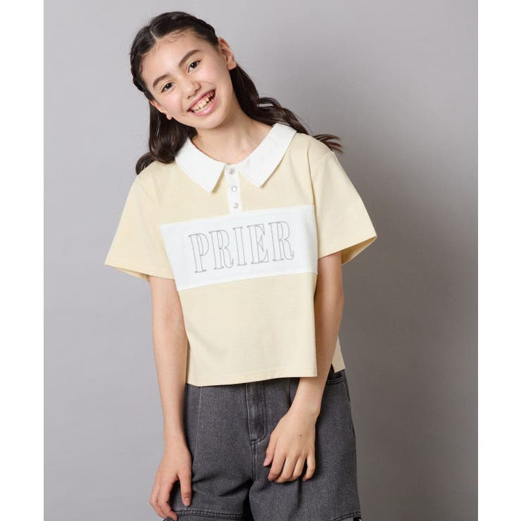 【接触冷感/ジメジメ対策】[130-160]えり付き切替ロゴTシャツ | a.v.v【KIDS】 | 詳細画像4 