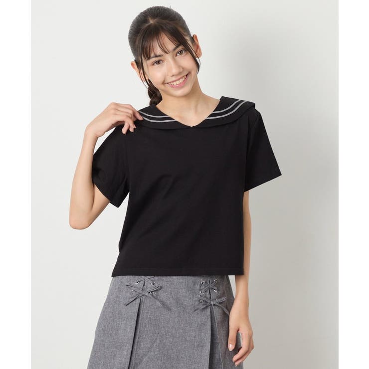 [120-160]【接触冷感/ジメジメ対策】セーラーカラーＴ | a.v.v【KIDS】 | 詳細画像12 