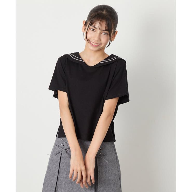 [120-160]【接触冷感/ジメジメ対策】セーラーカラーＴ | a.v.v【KIDS】 | 詳細画像13 